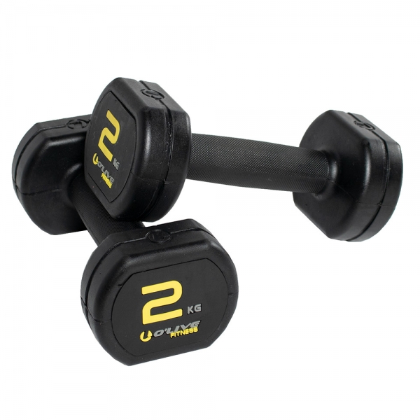 Halteres de borracha O'Live - 2 kg (Par)