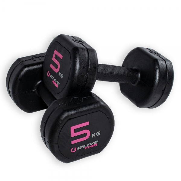 Halteres de borracha O'Live - 5 kg (Par)
