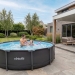 Piscina redonda VirtuFit - Ø305 x 76 cm - Antracite - Inclui bomba de filtragem