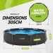 Piscina redonda VirtuFit - Ø305 x 76 cm - Antracite - Inclui bomba de filtragem