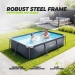 Piscina retangular VirtuFit - Antracite - 300 x 210 x 66 cm - Inclui bomba de filtragem Piscina retangular VirtuFit - Antracite - 300 x 210 x 66 cm - Inclui bomba de filtragem
