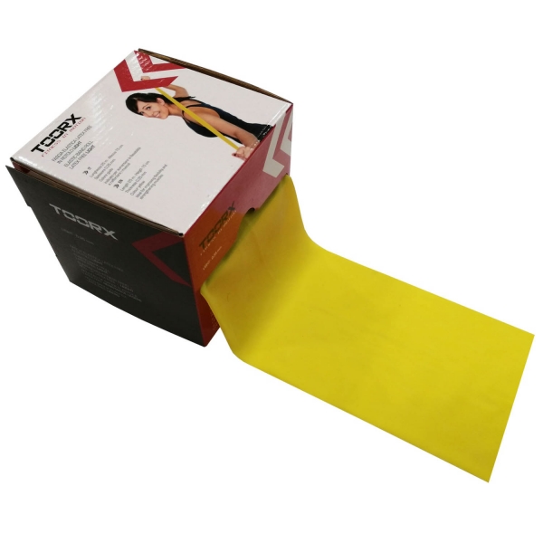 Latex-free elastic band on Torrx roll (Light Resistance - Yellow)