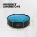 Piscina redonda VirtuFit - Ø244 x 76 cm - Antracite - Inclui bomba de filtragem