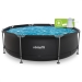 Piscina redonda VirtuFit - Ø244 x 76 cm - Antracite - Inclui bomba de filtragem