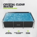 Piscina retangular VirtuFit - 260 x 180 x 66 cm - Antracite - Inclui bomba de filtragem
