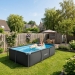 Piscina retangular VirtuFit - 260 x 180 x 66 cm - Antracite - Inclui bomba de filtragem