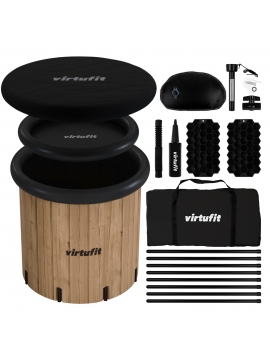 VirtuFit Banho de Gelo XXL - 375 litros - Aspecto de madeira - Inclui acessórios