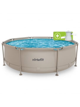 Piscina redonda VirtuFit - Ø244 x 76 cm - Bege - Inclui bomba de filtragem