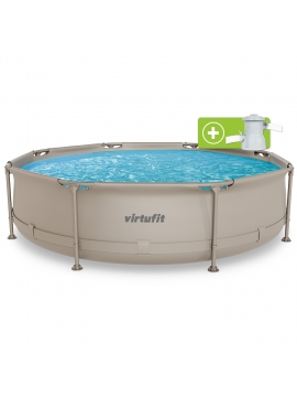 Piscina redonda VirtuFit - Ø305 x 76 cm - Bege - Inclui bomba de filtragem