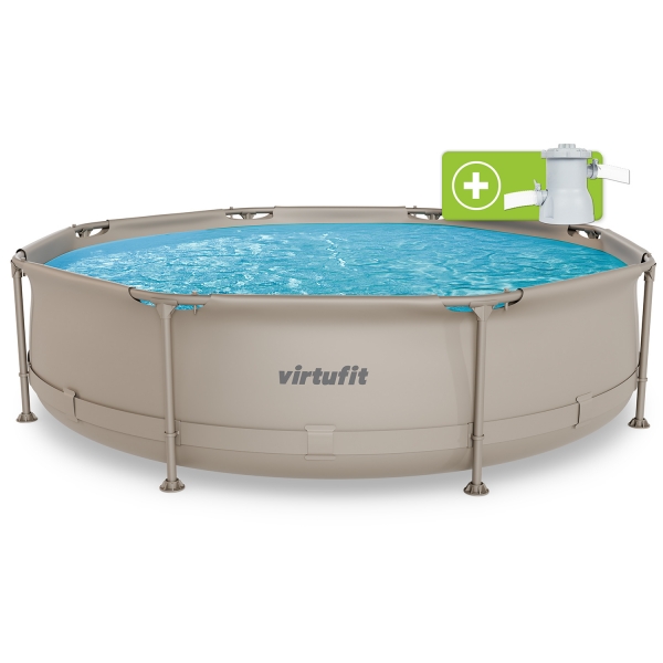 Piscina redonda VirtuFit - Ø305 x 76 cm - Bege - Inclui bomba de filtragem