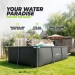 Piscina retangular VirtuFit - 260 x 180 x 66 cm - Antracite
