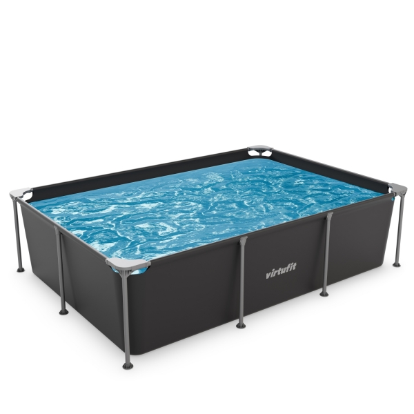 Piscina retangular VirtuFit - 260 x 180 x 66 cm - Antracite